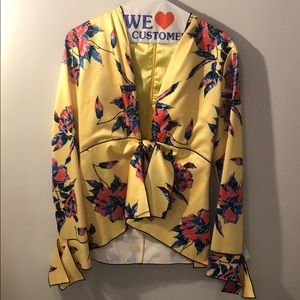 Yellow floral blouse